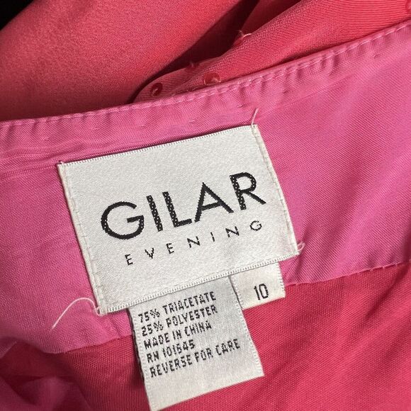 Vintage Gilar Evening wear pink embellished formal maxi dress 10 sequin prom - Picture 14 of 15